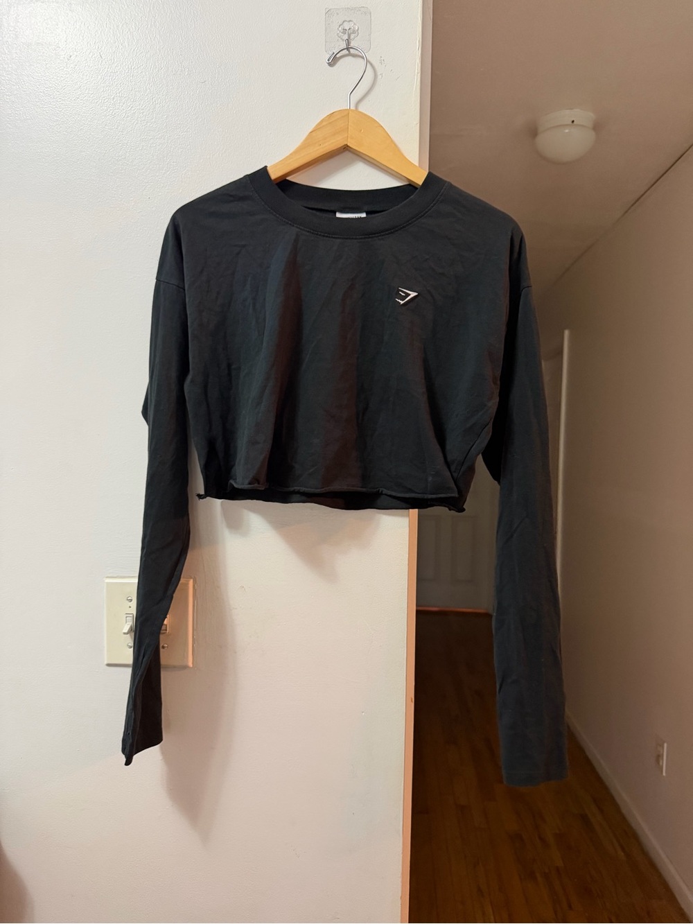Gymshark Black Cropped Long-Sleeve Tee